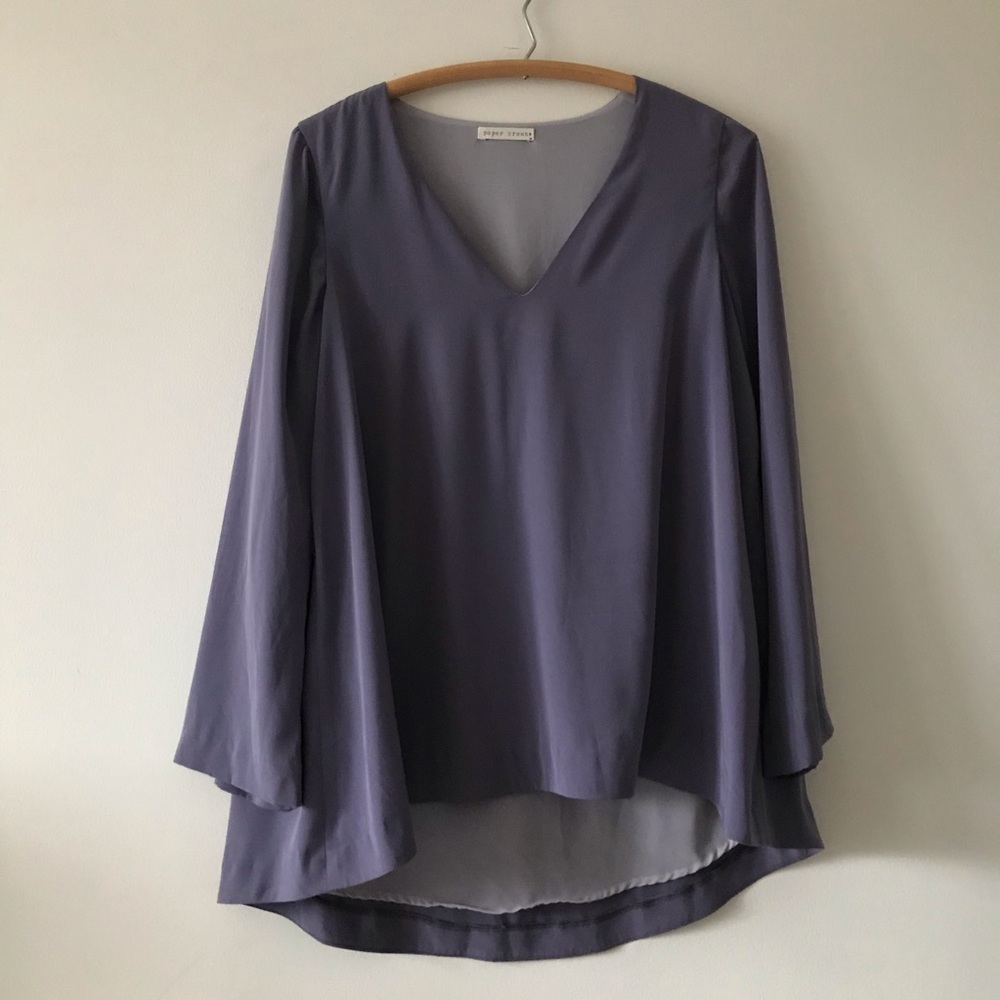Silky Lilac Draped Blouse by Paper Crown